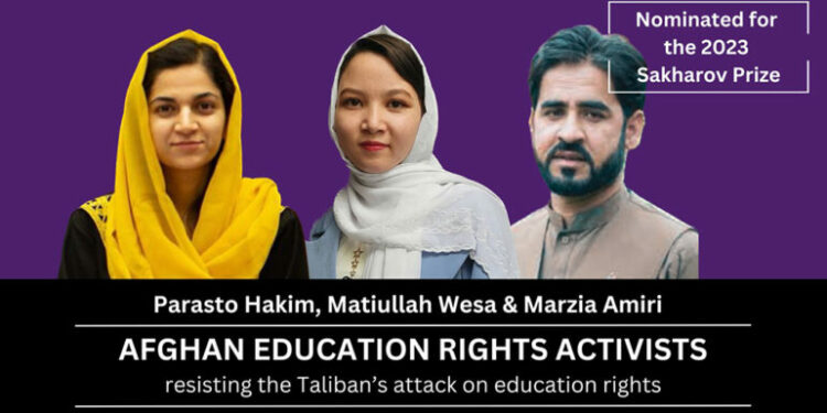 Three Afghan activists in the field of education were nominated for the Sakharov Prize
